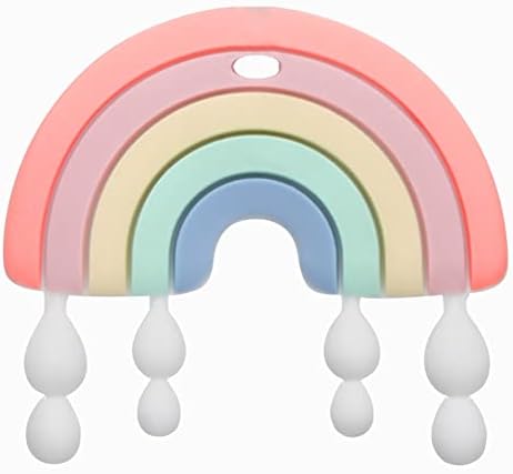 Baby Teether Teething Rainbow Toys for Babies, BPA-Free Infant Toy for 0-24 Months Baby Boys & Girls (Pink)