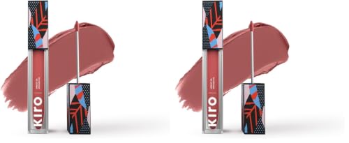 Image of Kiro Airy Matte Liquid Lipstick, Venus Rose (Coral Pink), 5 ml, Transferproof, Liquid Lip Colour, Long Lasting, Vegan, No Parabens, Avocado Oil, Non Toxic Lipstick for Intense Colour (Pack of 2)
