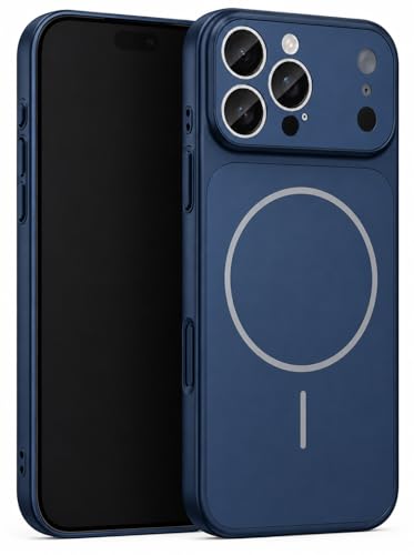 HANIRY iPhone 13 Pro Max Cover Case Scratch Resistant Premium Slim Fit Protective Back Cover Shockproof Camera Guard Mag-Safe iPhone 13 Pro Max Cover (Blue)