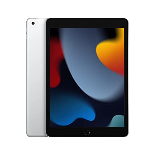 Image of Apple iPad (9th Generation, 10.2-inch, 2021), 64GB, Wi-Fi + Cellular, Silver (Renewed Premium)