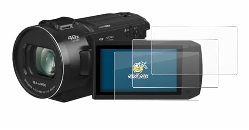 brotect Glass Screen Protector Film compatible with Panasonic HC-V808 (3 Pack) - Glass-Foil 9H Protection [Scratch Resistant, High Clarity]