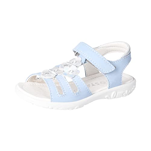 RICOSTA Mädchen Sandalen Chica,Kinder Sommerschuhe,WMS:Mittel,Klettverschluss,Freizeitschuhe,offene Schuhe,Himmel (120),27 EU