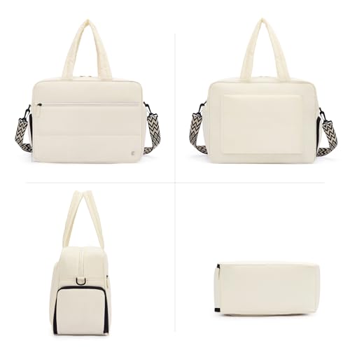 Image of CLUCI Weekender Travel Bag for Women Puffer Tote Bag Carry On Duffle Overnight Bags with Shoe Compartment
