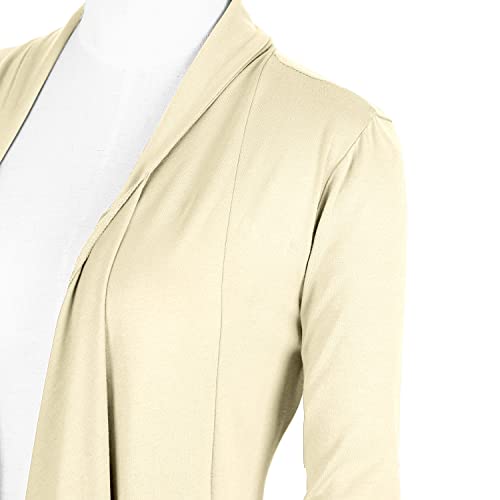 Image of Urban CoCo Women's Drape Front Open Cardigan Long Sleeve Irregular Hem