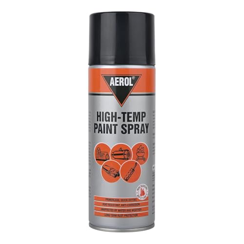 Image of AEROL High-Temp Paint Spray, Grade 6352 (300 g, Flat Black) - Primerless, Heat-Resistant Anti-Corrosion Coating for Silencers, Furnaces, Generators, and Barbeque Equipment