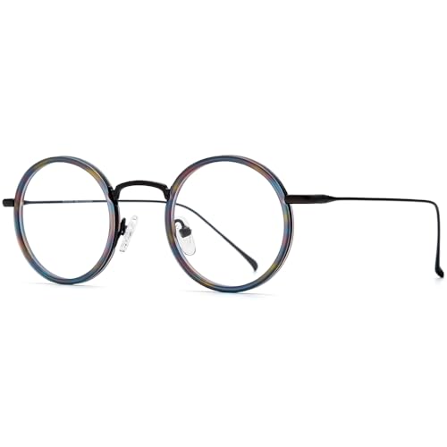 Image of FONEX Acetate Titanium Glasses Frame Men 2024 New Round Eyeglasses Spectacles Eyewear F85844