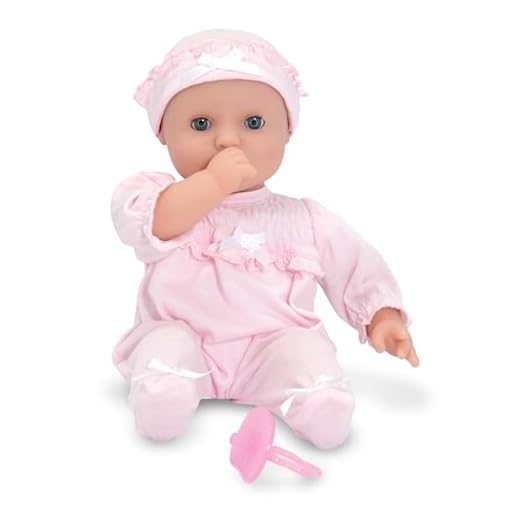 Melissa & Doug Mine to Love Jenna 12" Soft Body Baby Doll With Romper, Washable Doll Accessories, First Baby Dolls For Toddlers 18 Months And Up