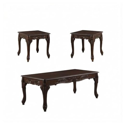 Furnifact Dark Cherry Table Set for Living Room