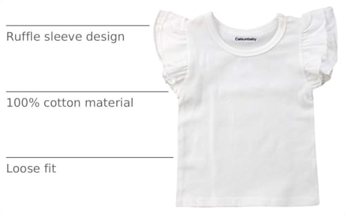 Image of Infant Toddler Baby Girl Top Basic Plain Ruffle T-Shirt Blouse Casual Clothes