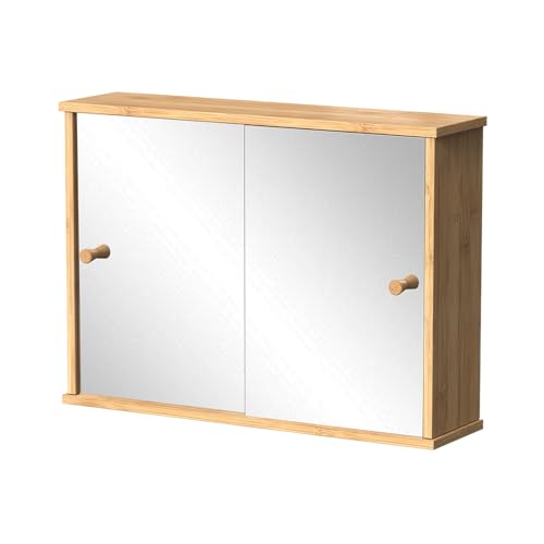 Vicco Badspiegelschrank Bambus Mireo 55x40x14 cm - Badezimmerschrank mit...