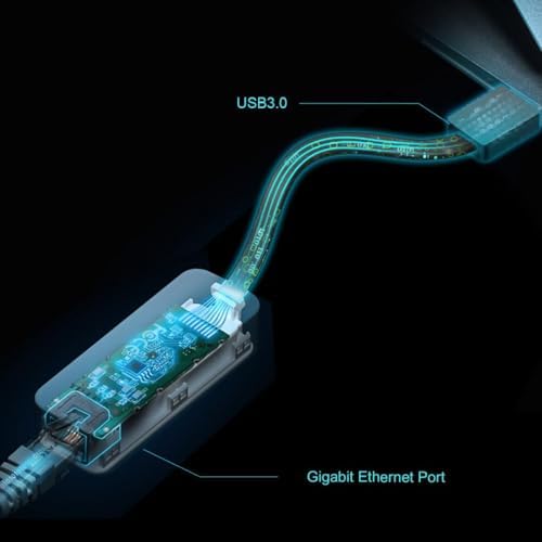 TP-Link USB to Ethernet Adapter (UE306), Supports Nintendo Switch, 1Gbps Gigabit RJ45 to USB 3.0 Network Adapter, Foldable & Portable Design, Plug and Play, Compatible with Windows, macOS, and Linux — view 3