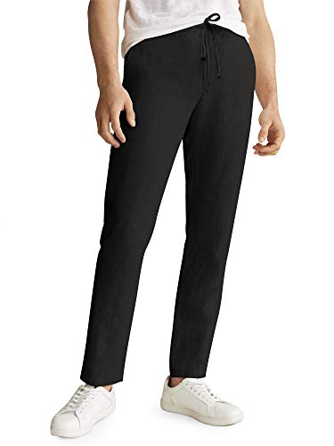 Hat and Beyond Mens Flex Classic-Fit Beach Trousers Linen Pants