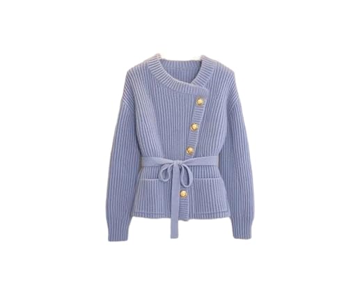 Cardigan tricoté pour femme contre le froid au bureau avec ceinture silhouette