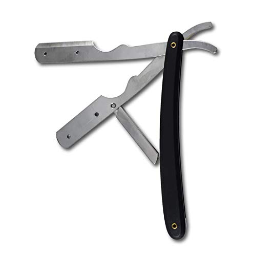 Image of Barber Straight Black Razor Professional Manual Razor Beard Line neck line shaping