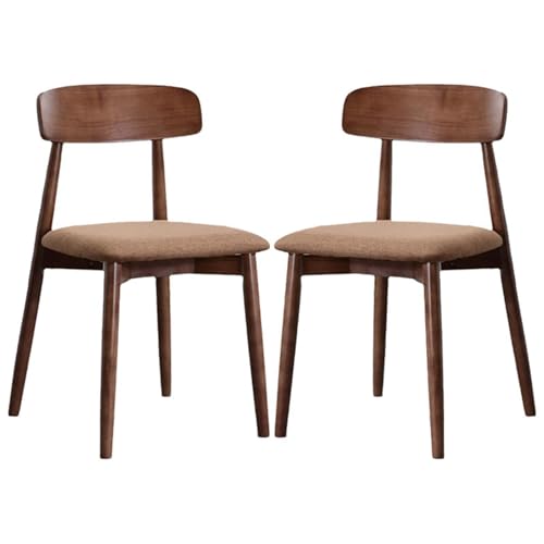 Juego de 2 sillas de comedor tapizadas, sillas laterales de tela con respaldo alto con patas de madera para comedor, cocina, sala de estar, dormitorio, balcón o patio