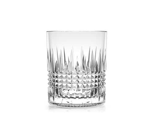 H&H Set 6 Bicchieri Acqua Miami in Vetro Lavorato 31 cl – Design Elegante – Lavabili in Lavastoviglie – Bicchieri Resistenti per Uso Quotidiano e Occasioni Speciali