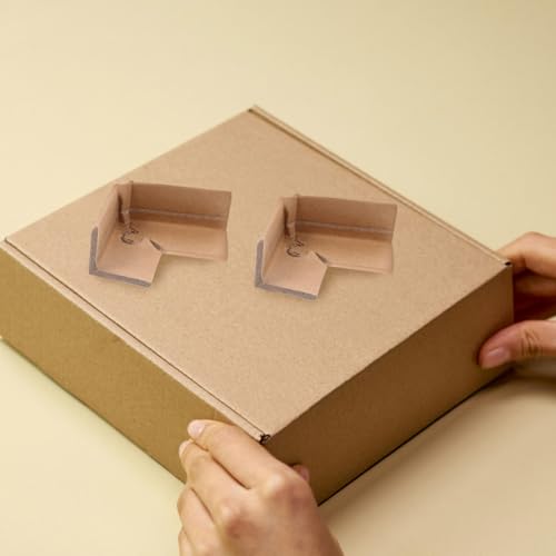 ABOOFAN 50 Stück Papier Eckenschutz 6x6cm Kantenschutz für Bilderrahmen Kartons und Möbel Wiederverwendbare Schutzecken Kantenschutz Karton für Versand und Umzug