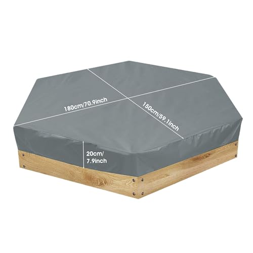 Cubierta de caja de arena hexagonal impermeable gris para proteger parques infantiles 5