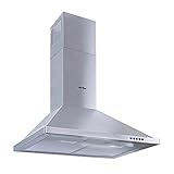 Simfer 50 cm Dunstabzugshaube 400 m³ /h, Edelstahl, Wandmontage Abzugshaube, Wandhaube, Abluft & Umluft, Doppelabluftschacht, LED-Beleuchtung CH 8652