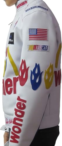 Boy's Ricky Bobby Wonder Halloween Motorcycle Faux Leather Jacket - Ricky Bobby Wonder Moto Biker Faux Jacket3