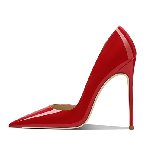 Escarpins bouts pointus strass rouge 12cm pour femme