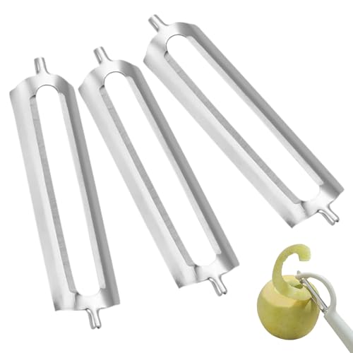 3 Stücke Schäler Ersatzklinge für Doppel Spargelschäler - Turbo Schäler Ersatzklingen, Flachschliff Profischäler, Sparschäler