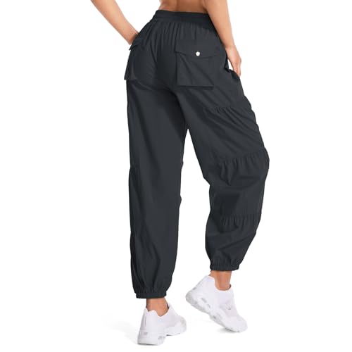 Jessie Kidden Womens Baggy Parachute Pants Drawstring Elastic Loose Jogger for Women Casual Lightweight Hiking2