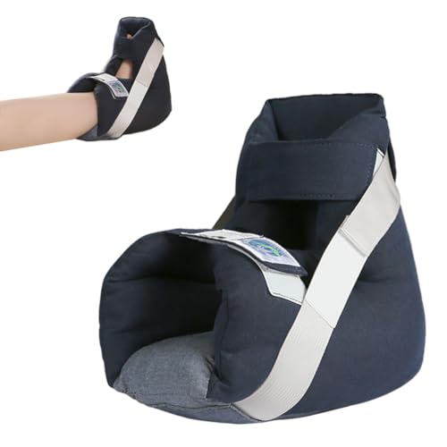 EHUELDER Foot Drop Heel Protector – Ankle Support for Bed Sores, Pressure Relief & Diabetic Care – Adjustable Straps, Breathable, Machine Washable (Navy blue, Free Size)