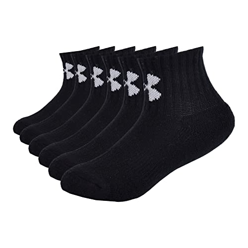 Under Armour Pacote múltiplo de meias para meninos, Preto, 2-4 Anos