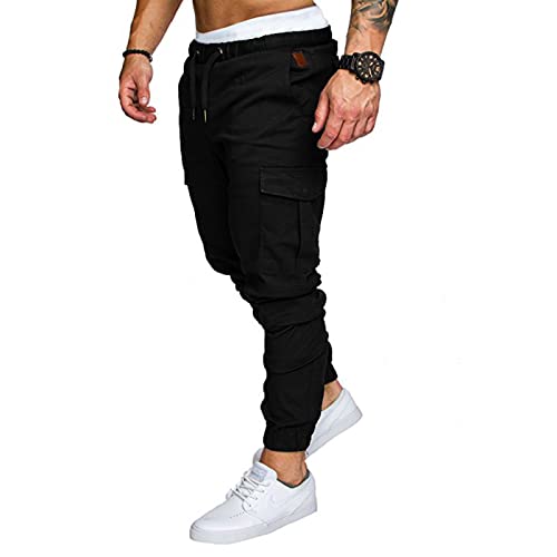 Straight Leg Trousers Mens Regular Fit Winter Tactical Pant Pleather Solid Soft Outdoor Plus Size Breathable Belt Slacks Male A-Black #TOP2