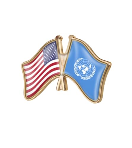 Image of World Most Countries Single Pin Brooch Badge United States USA America and Other Countries Cross Friendship Pin Badge for Men Women