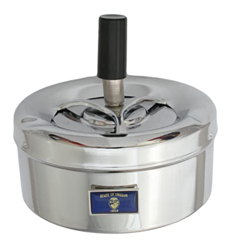 OREGON Rotary Ashtray Drop Down Button Outdoor Windproof Portable Smokers Gift AS32