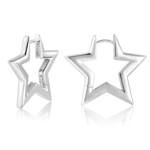 ALEXCRAFT Orecchini Donna Argento 925 Stella Orecchini Stella Argento 925 Orecchini Argento 925 Cerchio Regalo Compleano Donna Ragazza Mamma