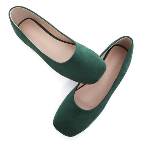 Stunner Women's Comfortable Slip On Ballet Shoes Square Toe Dress Flats Soft Walking Flats 2