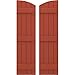 Ekena Millwork ARW401BE414X59CLH Americraft Four 3 Exterior Real Wood Joined Board-n-Batten Shutters w/Elliptical Top (Per Pair), 14"W x 59"H, Colorful Leaves