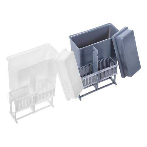 Unomor 2pcs Dyeing Tools Microscope Slide Racks Microscope Kit Slide Drain Stand Lab Glass Slide Rack Microscope Slide Storage Shelf Slide Stand Staining Jar Container Plastic