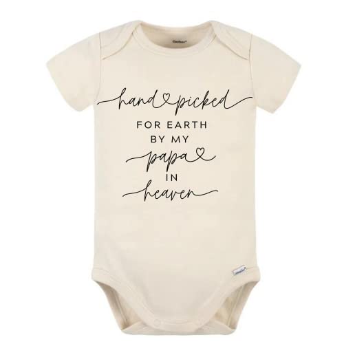 Image of Caliber Apparel LLC Handpicked for Earth by my Papa in Heaven Bodysuit, Sweet Pregnancy Announcement, 3-6 Month