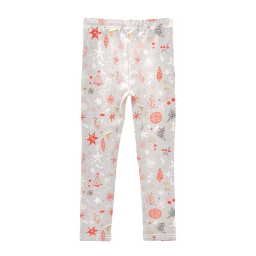 KLL Christmas Pattern Silver Toddler Girls' Cotton Pants Comfortable Full Length Yoga Pants Running2