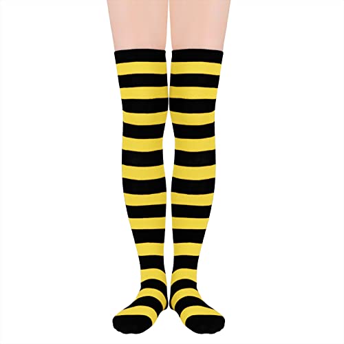 Image of American Trends Womens Rainbow Socks Striped Knee High Socks Thigh High Stockings Casual Tube Socks Costume Leg Warmers