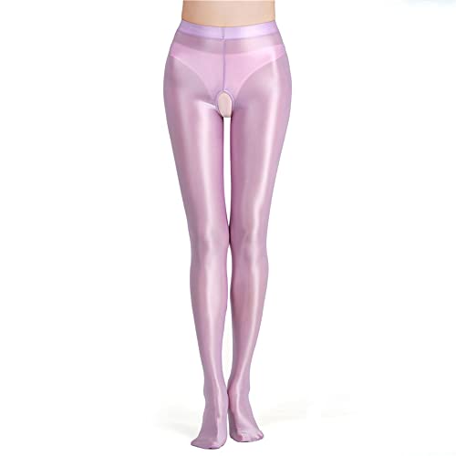Image of cloudmall Women Sexy Semi Opaque Pantyhose Running Tights Yoga Leggings Oil Shiny Stocking