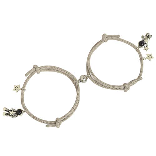 KIYOKI Couples Magnetic Bracelets Set Adjustable Mutual Attraction Vows of Eternal Love Charms Jewelry Gifts for Lover Women Men Best Friend