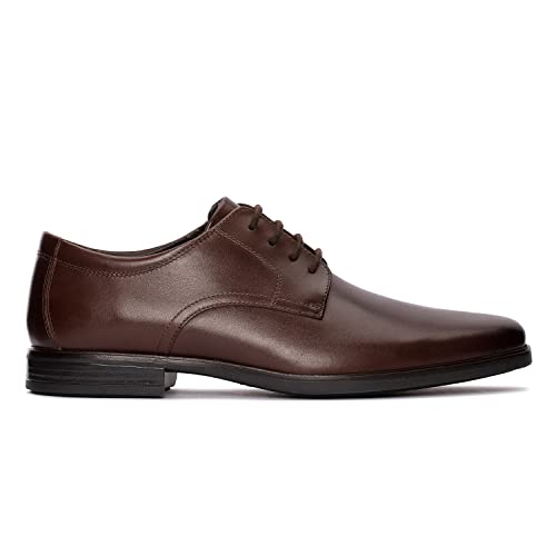 Clarks Howard Walk Oxford-Schuh para Hombre, Lea marrón Oscuro, 43 EU
