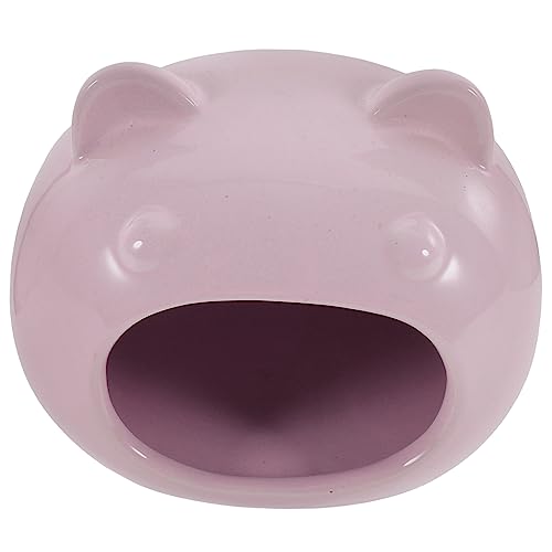 WEKAMOS 小型ペット用製隠れ家 ハムスター チンチラ ラット対応 快適ベッド付き かわいい浅紫色ハウス 寝床 おもちゃ兼用