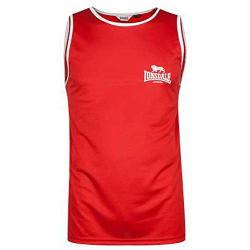 Débardeur de sport homme rouge Lonsdale en taille 2XS pour entraînement