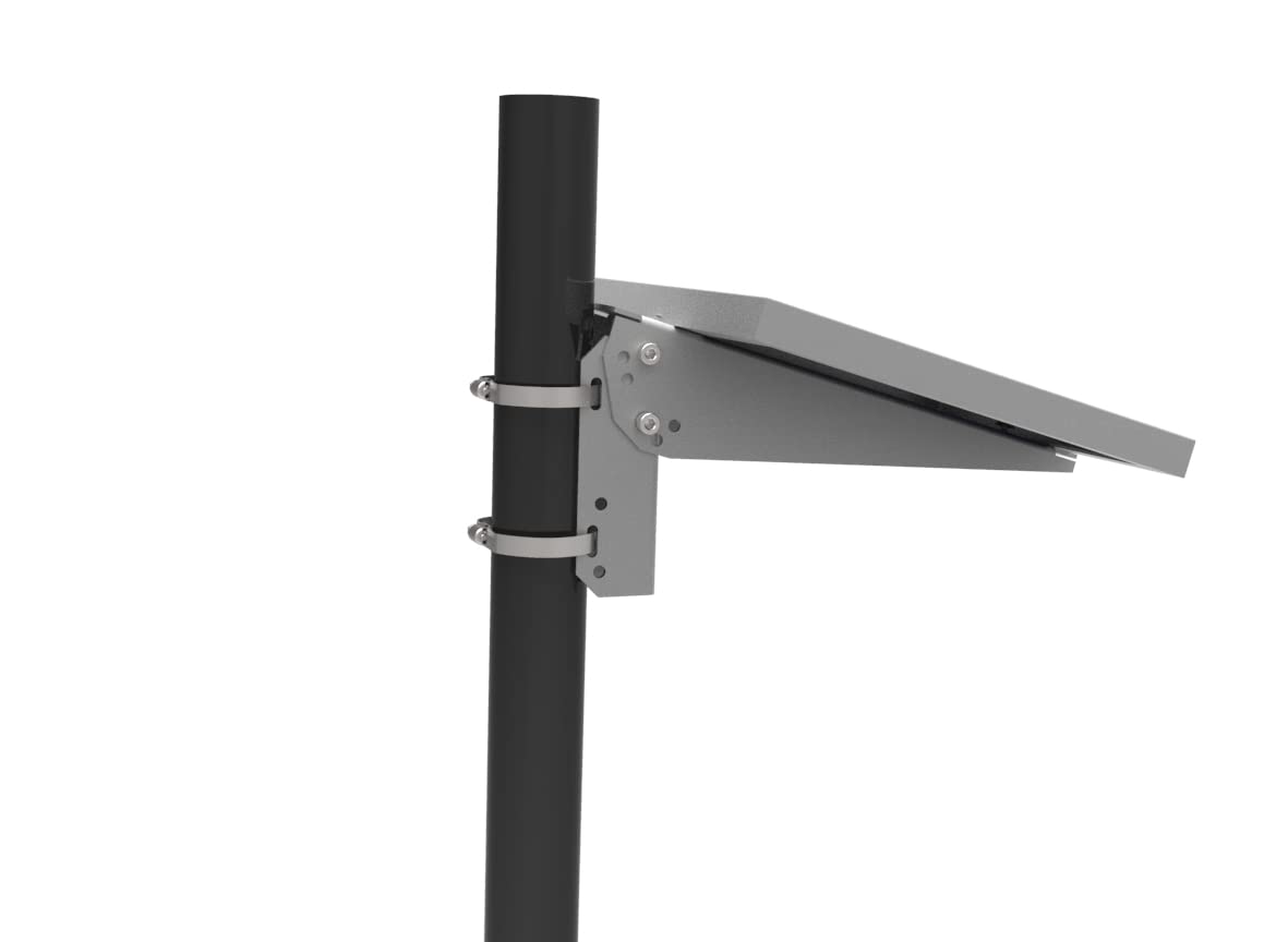 NUZAMAS Marco ajustable para soporte de mástil de panel solar; soporte de montaje de ángulo universal, poste de brazo único, soportes de pared y suelo hasta un tamaño de 300 mm