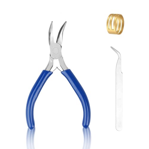 Image of Bent Nose Pliers,Bent Chain-Nose for Crafting and Repair,Chain Jewelry Pliers