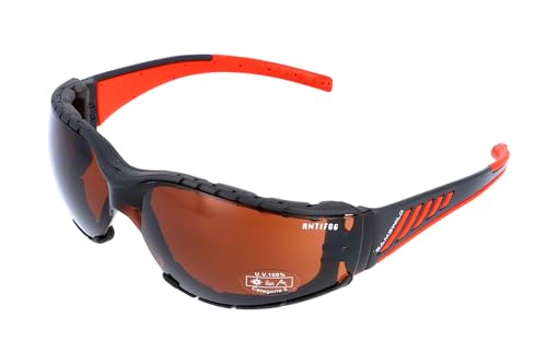 Lunettes de soleil de sport Gamswild WS7122 avec clip anti-vent pour ski et vélo marron