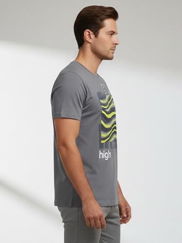 Image of Dollar Men's Pack of 1 Printed Non Zipper Round Neck T-Shirt