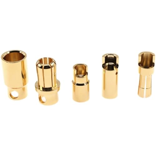 Conectores de bala RC de 6.0mm para evitar fallos de corriente en motores, 5 uds 5