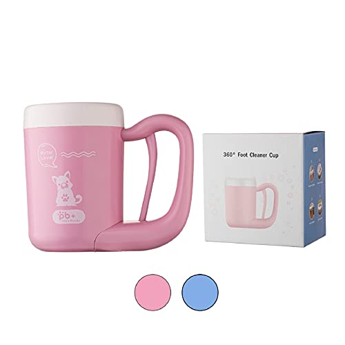 GUDYMSKY Dog Paw Cleaner Cup W/Handle Strap Semi-automatic 360 ° Rotatable Portable Removable and Easy to Clean Dog Paw Cleaner Cup Tool Soft Silicone Dog Brushes